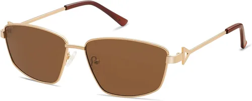 Vista 3 de Gafas de sol polarizadas retro vintage rectangulares marco de metal gafas de sol AP3635