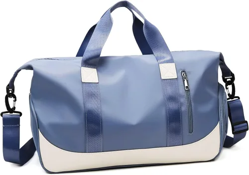 Vista 7 de Arouselove Bolsas de lona deportivas para mujeres y hombres, bolsa de gimnasio portátil con bolsillo húmedo y compartimento separado para zapatos