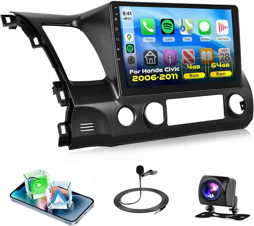 Vista 13 de para Honda Civic 2006-2011 Estéreo de coche Android Carplay inalámbrico Soporte para Android Auto inalámbrico con WiFi Navegación GPS Cámara