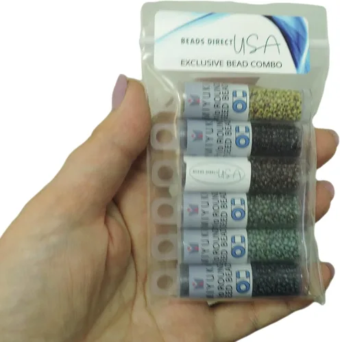 Vista 3 de Picasso - Juego de 6 cuentas redondas Miyuki de 51GM de semillas de rocaalla tamaño 11/0, cada una en tubo de 2 pulgadas, 0.30 oz
