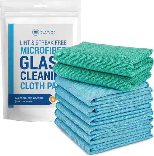 Vista 8 de Claro Glass Towels Detalles de Automóvil Paquete de 8 – Paño Limpiador de Parabrisas Sin Rayas Limpiador de Vidrio para Automóvil para Ventanas