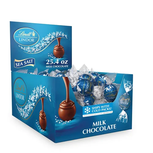 Vista 13 de Lindt LINDOR Caja de Regalo Tradiciones de Trufas de Chocolate con Leche, Caramelo de Chocolate con Leche con Centro de Trufa Suave y Derretido, 6.8