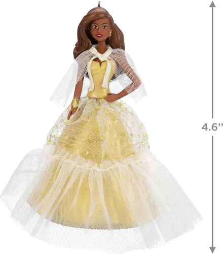 Vista 5 de Adorno de Navidad Hallmark Keepsake 2023, Barbie Holiday Negra 2023, Regalos de Barbie