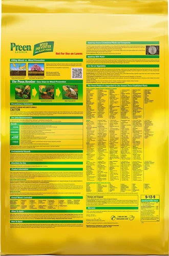 Vista 4 de Preen Garden Weed Preventer Plus Plant Food 31.3 lb. Bolsa - Fertilizante granular multiusos con control de malezas preemergente para jardines
