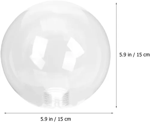Vista 2 de Pantalla de lámpara de globo, pantalla de cristal, cubierta de lámpara de globo G9, protector de jaula de bombilla de 5.906 in, cubierta de pantalla