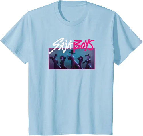 Vista 8 de Camiseta Oficial de KPop Demon Hunters Saja para Niños Negro