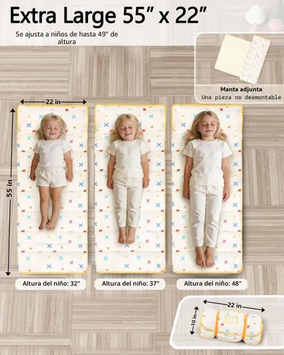Vista 7 de Primlect - Tapete para siesta con almohada, saco de dormir extra grande grueso Beige