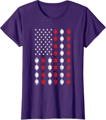 Vista 7 de Camiseta patriótica de jugador atleta del 4 de julio de fútbol americano, Negro