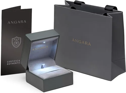 Vista 6 de Angara Round Pearl Solitaire Pendant with Diamond for Women Plata esterlina