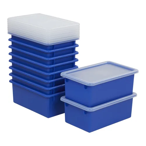 Vista 14 de ECR4Kids Cubo de almacenamiento con tapa, organización multiusos, surtido Plástico duradero, certificado GREENGUARD Gold, capacidad de 7 cuartos
