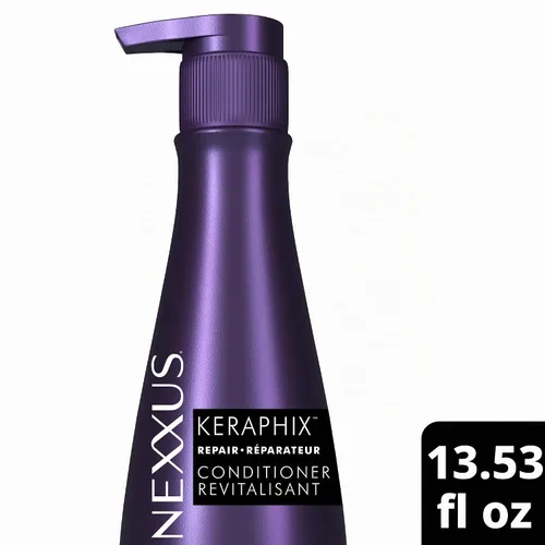 Vista 2 de Nexxus Keraphix Acondicionador Keraphix con ProteinFusion para cabello dañado con proteína de queratina y arroz negro, 13.5 oz Repara visiblemente
