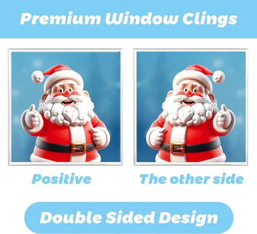Vista 3 de Adhesivos navideños y calcomanías de Navidad para decoración de ventanas