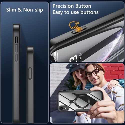 Vista 7 de BESINPO Funda magnética a prueba de golpes con protector de pantalla integrado, protección de cuerpo completo de grado militar, compatible