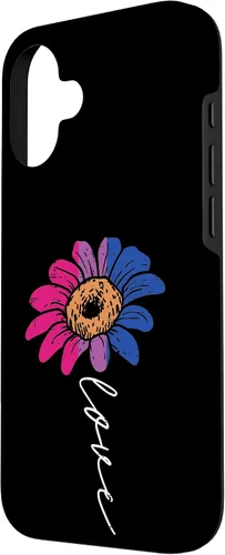 Vista 2 de Funda para iPhone 16 Love Sunflower Floral LGBTQ Bisexual Flag Gay Pride Ally Bi