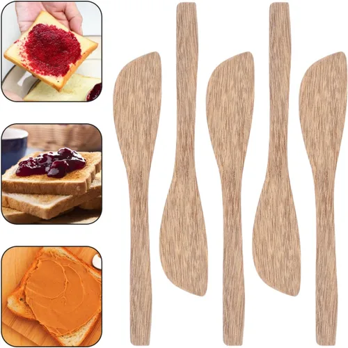 Vista 3 de INOOMP 30 unidades de mantequilla de madera, queso de madera, jalea de maní, sándwich, crema para esparcidor, desayuno, postre, condimento