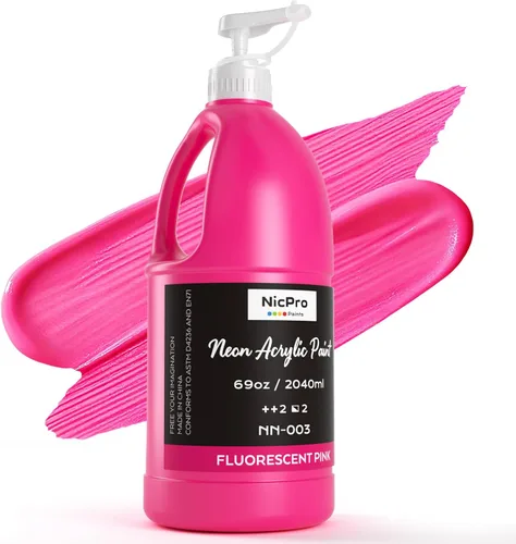 Vista 11 de Nicpro Juego de pintura acrílica grande negra (69 onzas, 69.0 fl oz), suministros de pintura artística no tóxicos para múltiples superficies