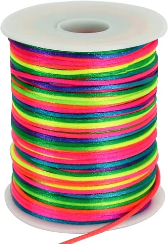 Vista 8 de TONIFUL Cordón de Nylon Negro de 1mm x 100 Yardas Cuerda de Satén para Hacer Pulseras y Joyas Cordón de Macramé Rattail Trim Collar a Granel Hilo