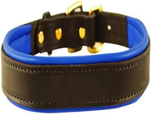 Vista 13 de Perri's Collar de perro de cuero acolchado en colores metálicos y no metálicos Negro/Negro