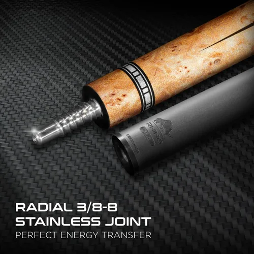 Vista 5 de RHINO Eclipse II Carbon Fiber Low Deflection Pool Cue Ámbar (Ember)