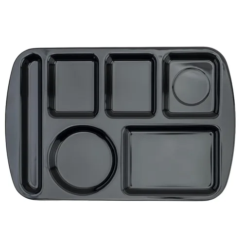 Vista 6 de G.E.T. Bandeja escolar para cafetería con 6 compartimentos, para zurdos, 10 x 14 pulgadas, verde bosque (paquete de 4)