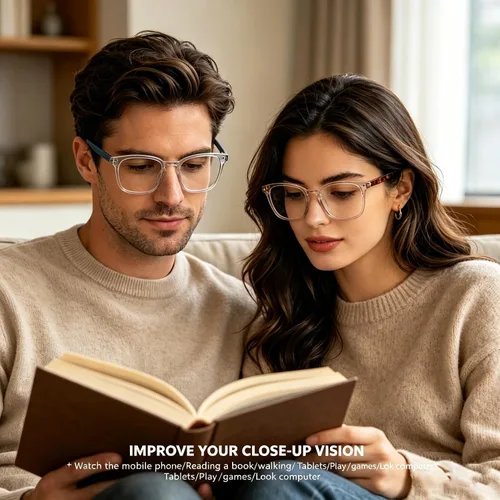 Vista 3 de AQWANO 4 Pack Computer Reading Glasses Blue Light Filter Readers Glare Glasses for Men Women