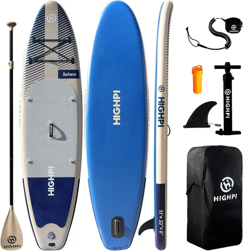 Vista 13 de Highpi Inflatable Stand Up Paddle Board for Youth and Adults – Wide Sup with Premium Accessories, Blow Up Paddleboard for Surfing, Fishing, Yoga &