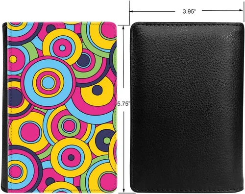 Vista 2 de PU Leather Passport Holder Travel Wallet RFID Blocking Card Case Cover With Unique