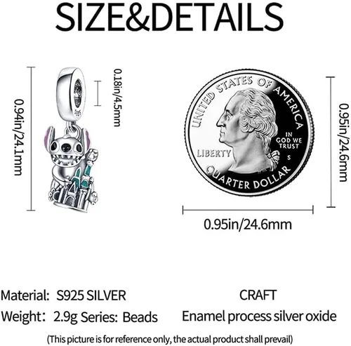 Vista 5 de LIGHTDOG 925 Sterling Silver Beads Charms fits Pandora Charm Bracelets for Woman Cartoon Avatar Dangle Pendant Bead,Girl Jewelry Beads Gifts for