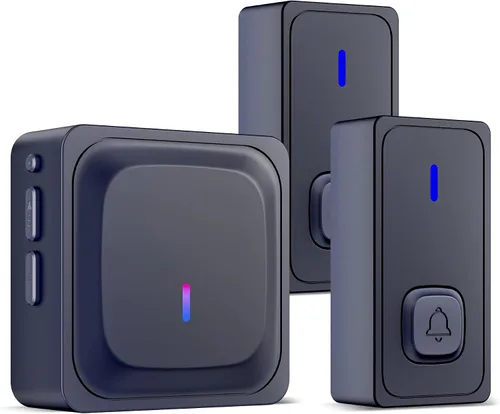 Vista 10 de BN-LINK Timbre inalámbrico, timbre de puerta impermeable, fácil instalación, rango de 1000 pies, volumen ajustable y 58 campanillas, flash LED, Negro