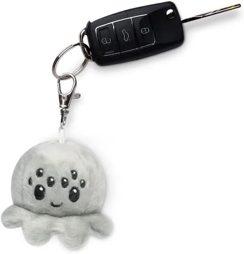 Vista 3 de TeeTurtle - Llavero de peluche (araña gris feliz)