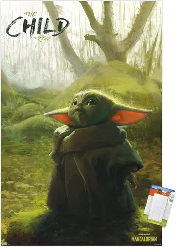 Vista 6 de Trends International Star Wars: The Mandalorian - Póster de pared del bosque, 22.375 x 34 pulgadas, paquete de póster y clip