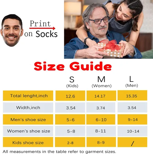 Vista 2 de D-Story Calcetines personalizados con foto fabricados en Estados Unidos, calcetines personalizados con imagen, regalo del día del padre