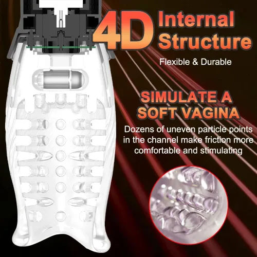 Vista 4 de Masturbadores masculinos, juguetes sexuales de bolsillo para hombres, masturbador masculino con 10 modos de vibración y 5 modos de rotación, vagina