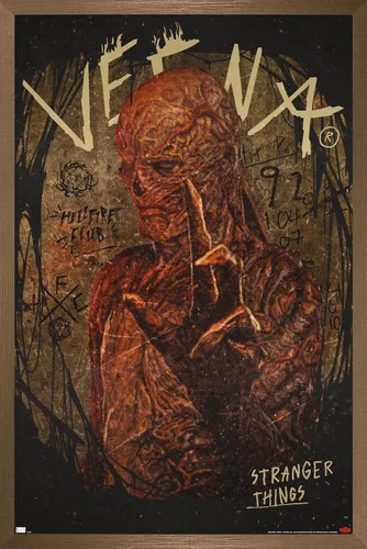 Vista 15 de Trends International Netflix Stranger Things: Season 4 - Póster de pared de Vecna, 14.725 x 22.375 pulgadas, versión enmarcada de madera de granero