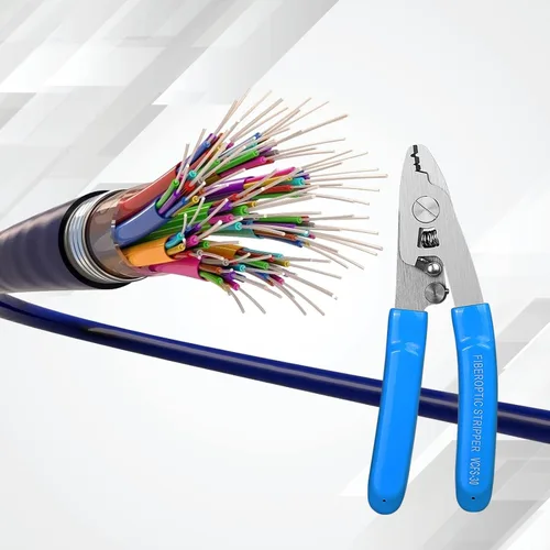 Vista 8 de Pelacables de fibra óptica, herramienta de pelado de fibra óptica de 3 orificios con mango de 6 pulgadas, llave hexagonal ajustable para chaqueta