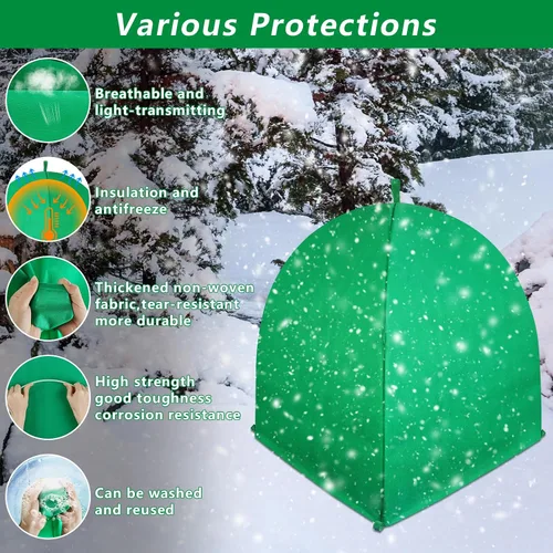 Vista 3 de GJL Paquete de 2 cubiertas para plantas de invierno, protección contra