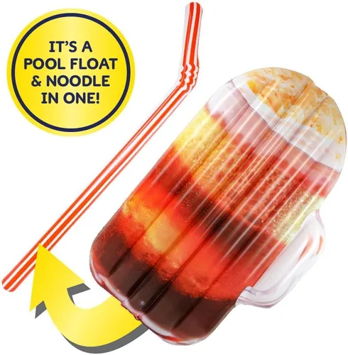 Vista 6 de Flotador de cerveza de raíz y fideos – Tubo flotante de piscina, balsas inflables para niños y adultos – Flotador inflable grande para natación