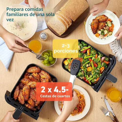 Vista 6 de COSORI Freidora de aire dual de 9 cuartos de galón – 10 en 1, comidas frescas equilibradas para la familia y los niños con canastas dobles