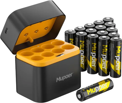 Vista 12 de Baterías AA recargables con caja, baterías de litio de 3600 mWh, AA de 1.5 V, 4 unidades, batería doble A, recargable, iones de litio de larga