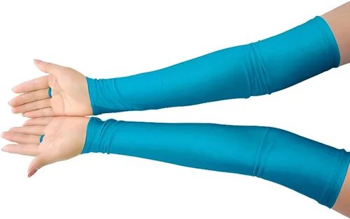 Vista 23 de Shinningstar Guantes largos de elastano elástico sin dedos sobre el codo para niñas y niños adultos
