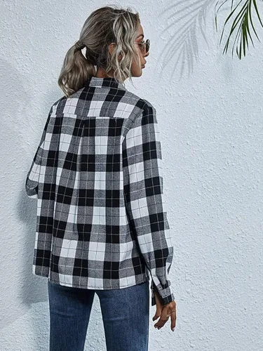 Vista 2 de Floerns Blusa casual de manga larga con botones para mujer