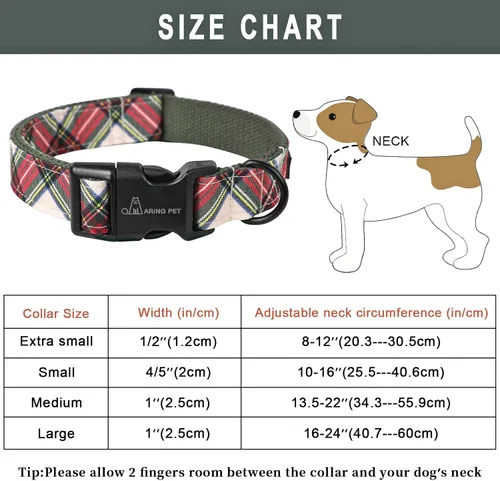 Vista 70 de Aring Pet Collar de algodón, ligero y ajustable, con hebilla de liberación rápida, para perros pequeños, medianos y grandes, para cachorros, S, Hoja