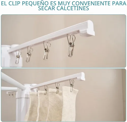 Vista 6 de JOOM Estante de secado de ropa de 4 patas, perchero portátil y plegable que ahorra espacio, estante de secado de ropa para ropa, 4 varillas, 16