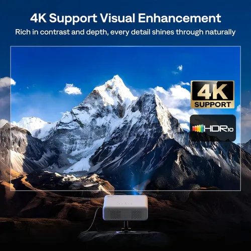 Vista 2 de Aurzen EAZZE - Proyector inteligente compatible con Google TV D1G 4K con WiFi y Bluetooth, enfoque automático y Keystone, Dolby Audio, Zoom