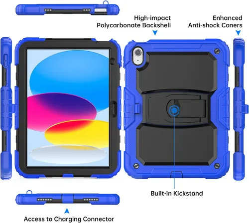 Vista 5 de Timecity Funda para iPad (A16) de 11ª/10ª generación (modelo 2025/2022) con protector de pantalla, soporte plegable, funda protectora duradera