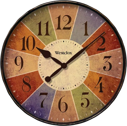 Vista 8 de Westclox 32897BF - Reloj de pared, reloj analógico redondo de 12 pulgadas con números audaces y fáciles de leer, funciona con pilas, movimiento