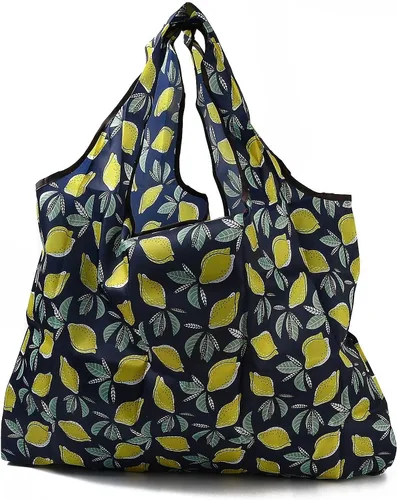 Vista 18 de BEEFLYING Bolsas de comestibles plegables, de nailon, ecológicas y reutilizables, impermeables, bolsas de la compra plegables