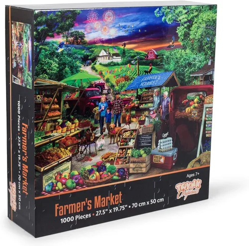 Vista 2 de Toynk Farmer's Market Country BPumpkin Puzzle para adultos y niños Difícil rompecabezas de 1000 piezas Divertidos regalos de cuarentena Teaser