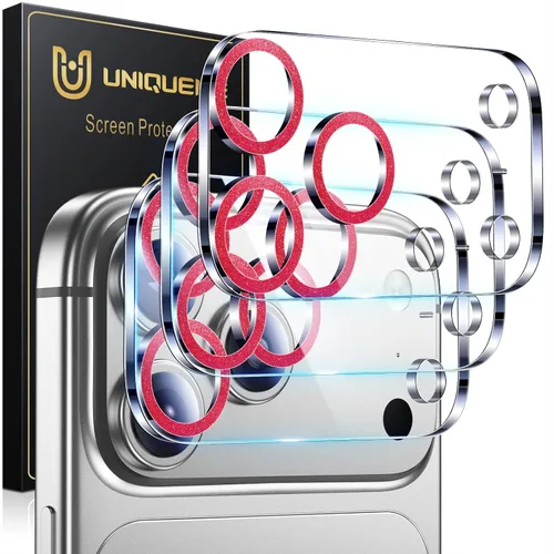 Vista 81 de UniqueMe para Paquete de 3 Protectores de Lente de Cámara para iPhone 15 Pro/iPhone 15 Pro Max, [Protección contra Caídas] [Compatible con Fundas]