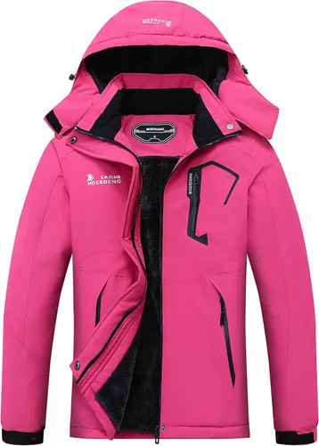 Vista 12 de MOERDENG Women's Waterproof Ski Jacket Warm Winter Snow Coat Mountain Windbreaker Hooded Raincoat Jacket